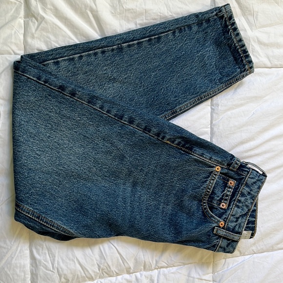 Topshop Mom Tapered Leg Jeans In Indigo 